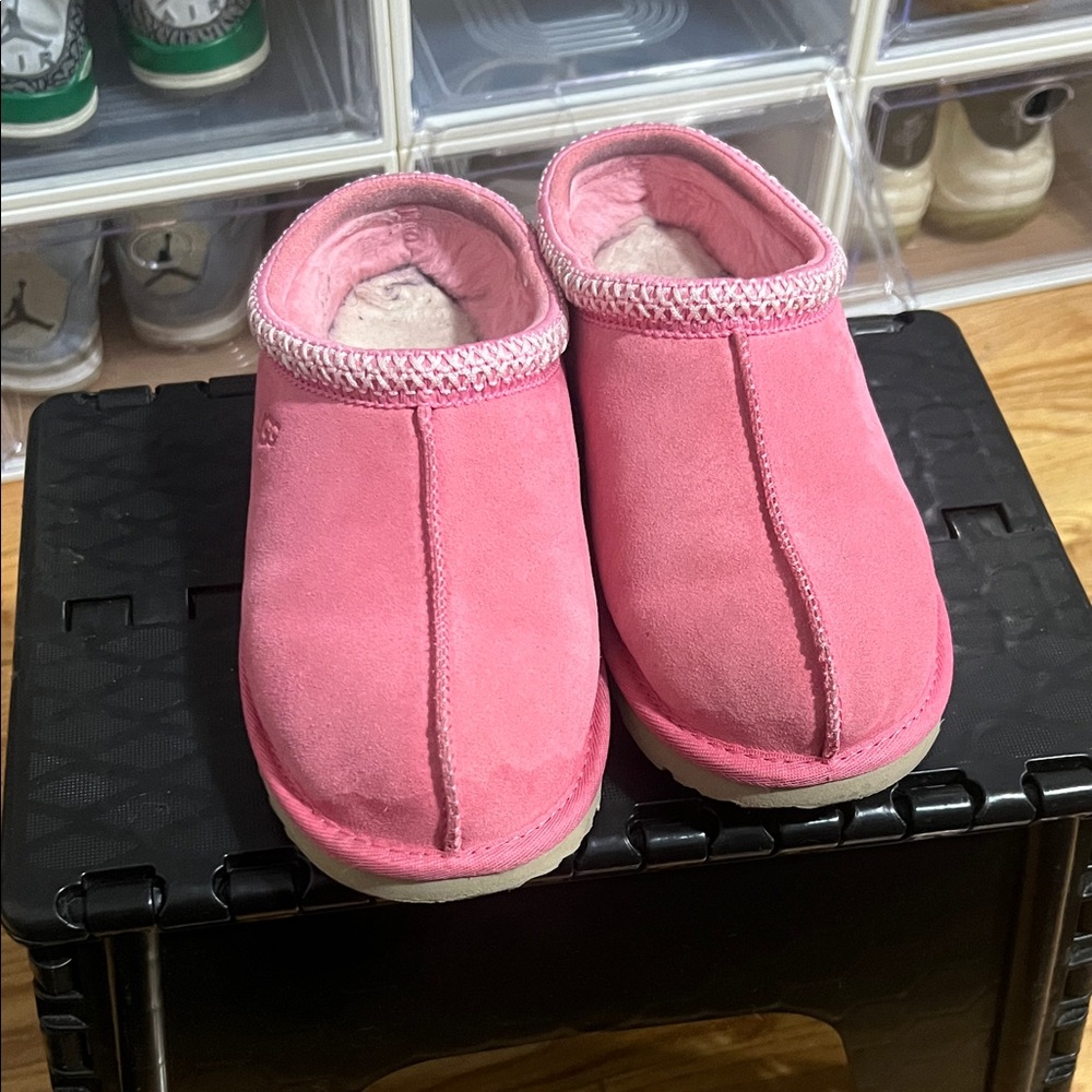 Pink Suede Slip-On Clogs